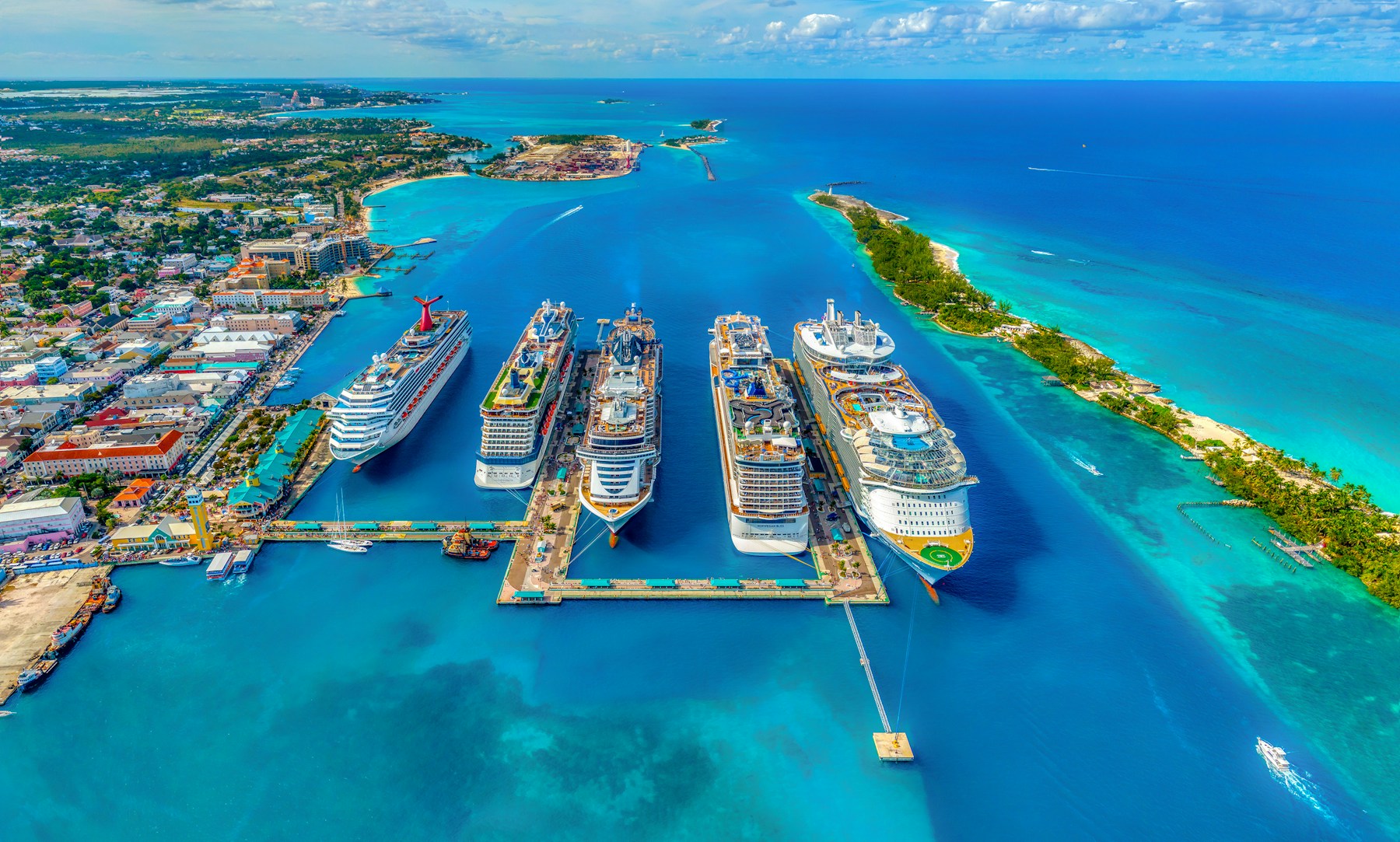 Luxury cruise ship sailing across the ocean